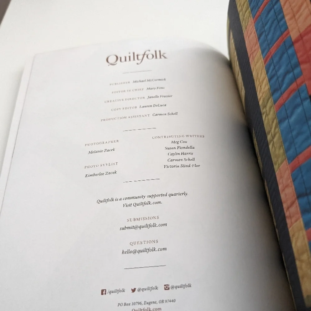 Quiltfolk Issue 16 and 17 Quarterly Magazine Bundle, no Ads just quilt stories!